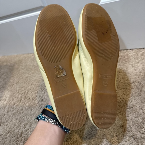 Everlane Shoes Womens Size 10.5 Yellow Leather Loafers Slip On Made In Italy - Picture 7 of 9